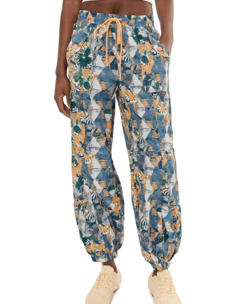 Nwt Fp Movement Free People Printed Set Me Free Swishy Barrel Leg Pants